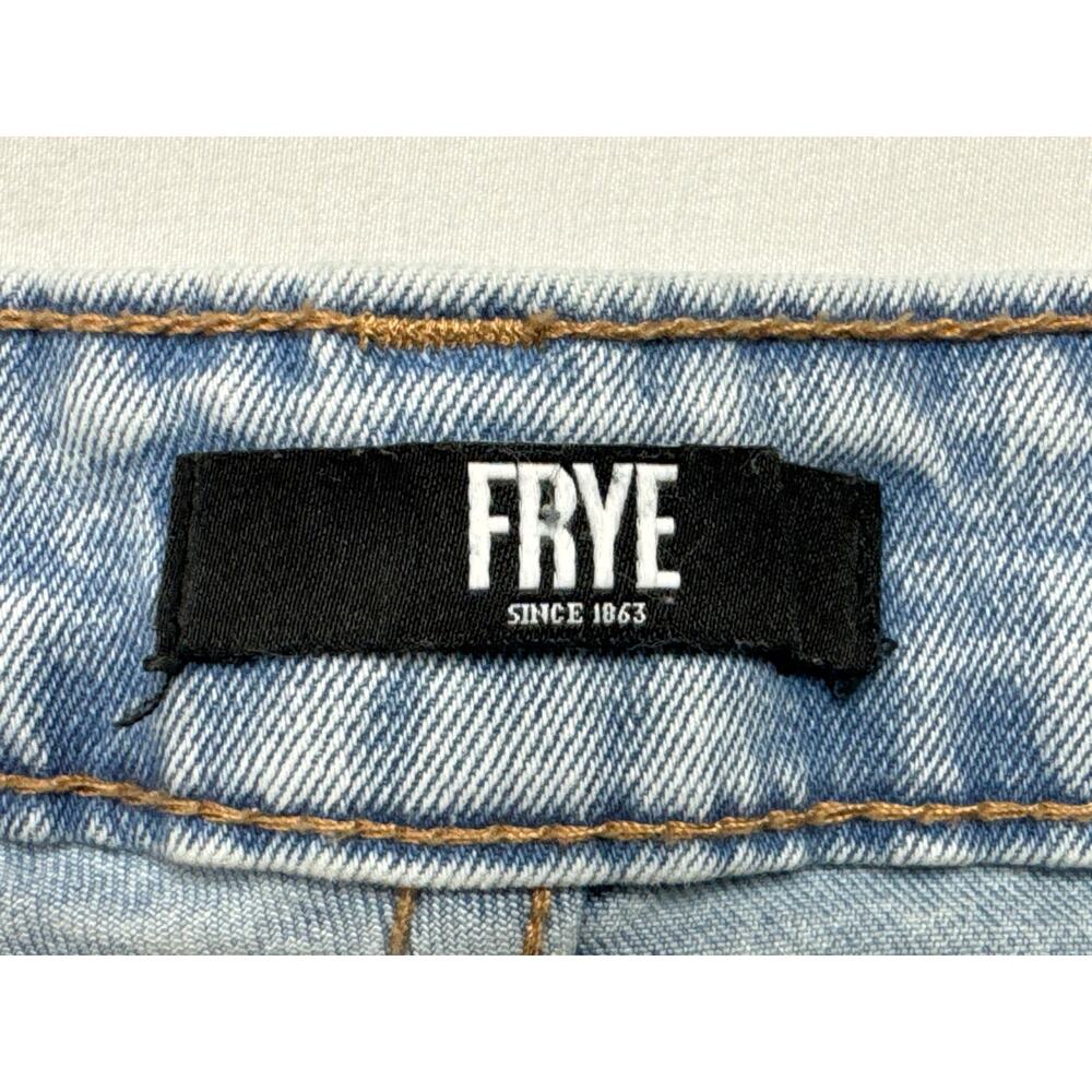 Frye Denim Women's Cuffed Crop Straight Blue Denim Jeans -‎ Size 16/34 (35x29) - Picture 4 of 7